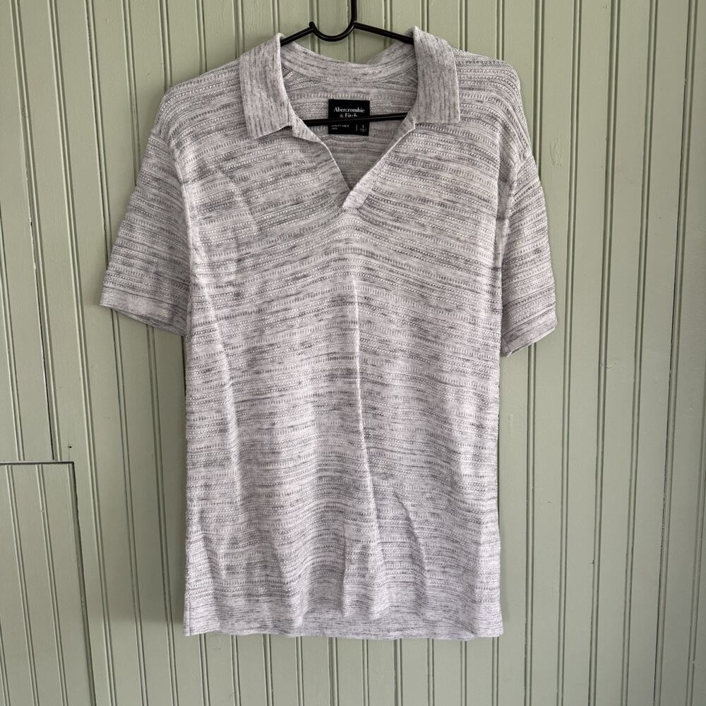 Abercrombie Fitch Knit Polo Shirt Mens Small Textured Short Sleeve Jonny Collar